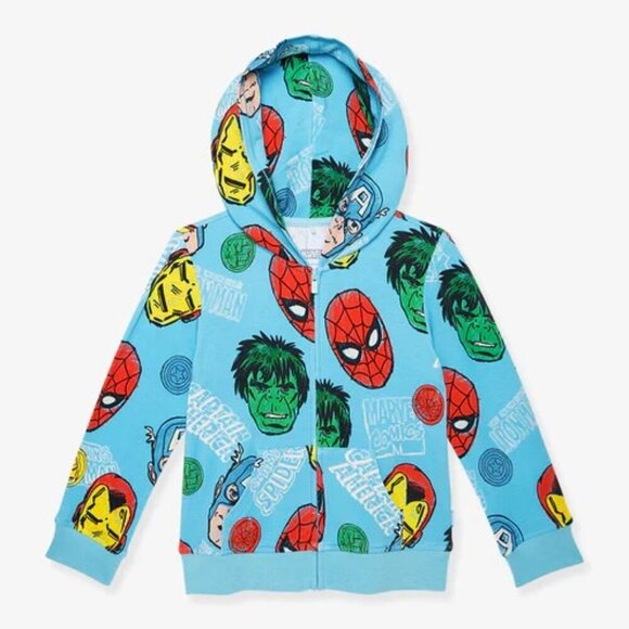 NWT Posh Peanut Marvel Heroes French Terry Zippered Hoodie 7/8Y - Picture 1 of 1